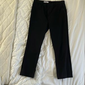 Jill Sander ClassicTwill Cotton Canvas Black Flat Front Chinos Sz 36 Italy